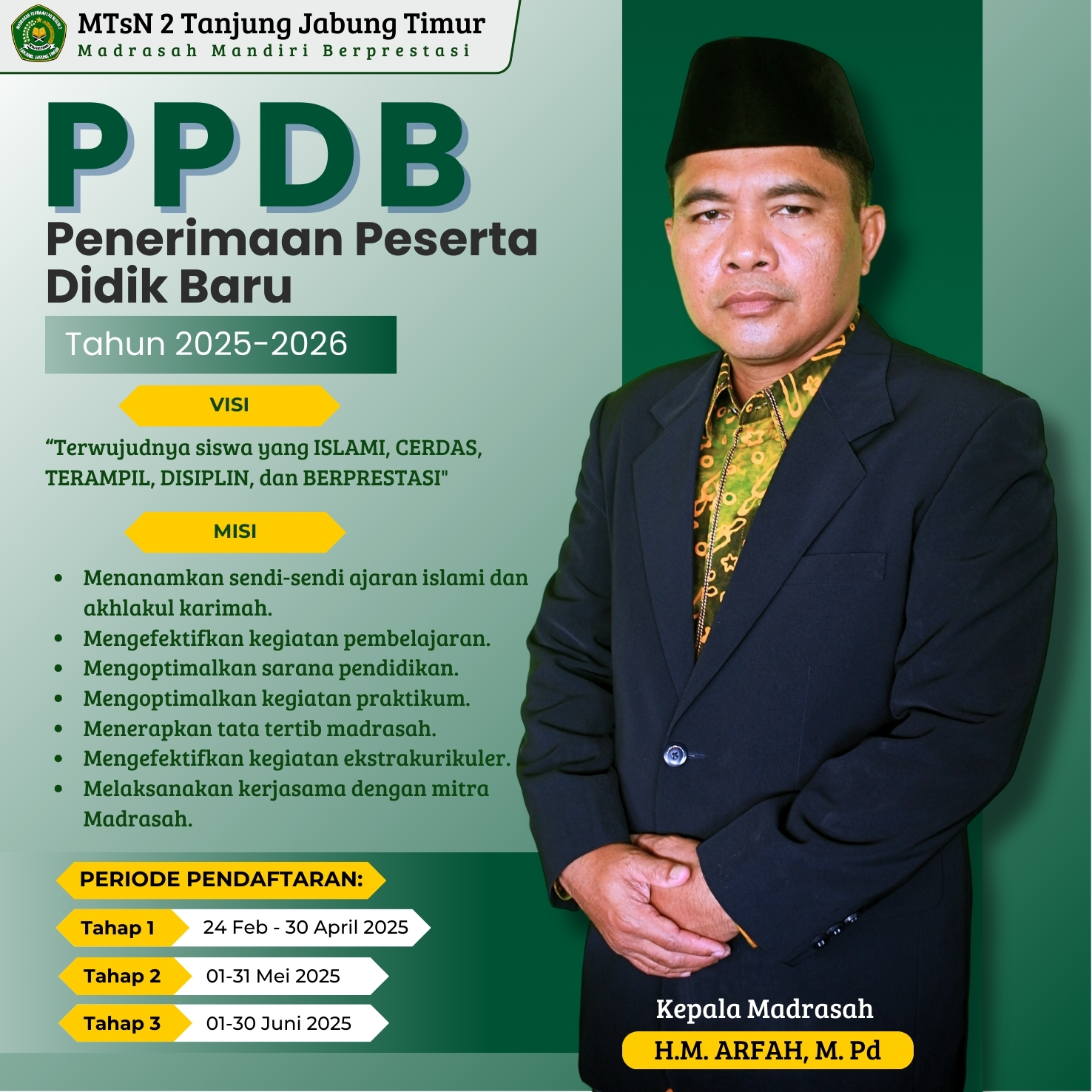 ðŸ“¢ PPDB MTsN 2 Tanjung Jabung Timur 2025/2026 ðŸ“¢