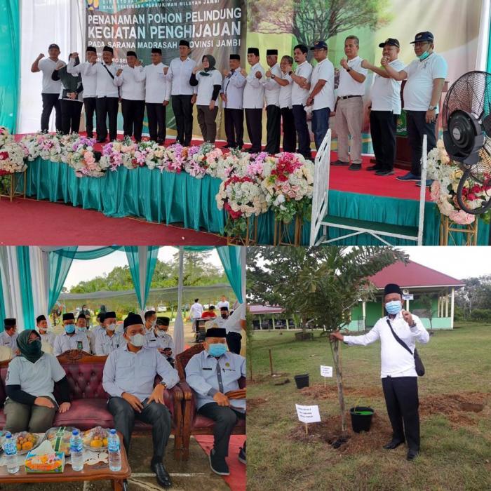 Kerjasama Penanaman Bibit Pohon di MTs Negeri 7 Maro Sebo