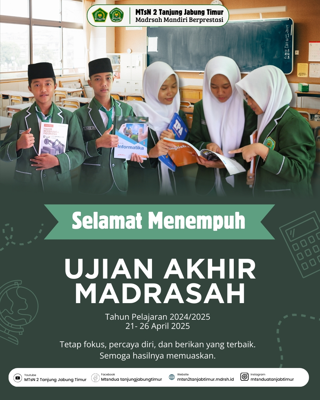 Jelang Ujian Akhir Madrasah, MTsN 2 Tanjung Jabung Timur Beri Semangat untuk Siswa Jelang Ujian Akhir Madrasah, MTsN 2 Tanjung Jabung Timur Beri Semangat untuk Siswa